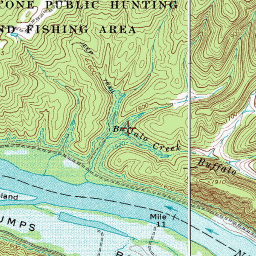Topographic Map of Buffalo School (historical), WV