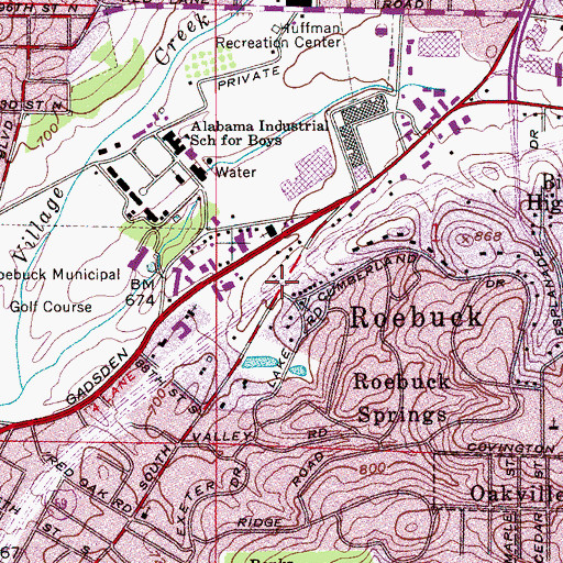 Topographic Map of Interchange 133, AL