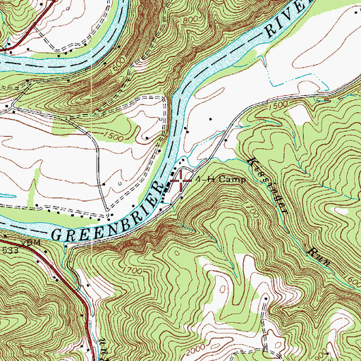 Topographic Map of Camp Summers, WV