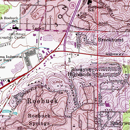 Topographic Map of Interchange 134, AL