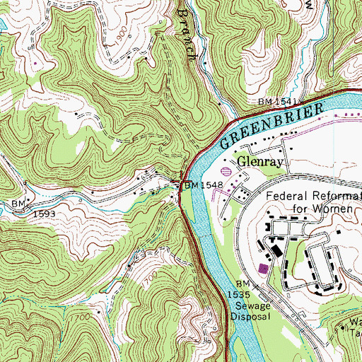 Topographic Map of Griffith Creek, WV