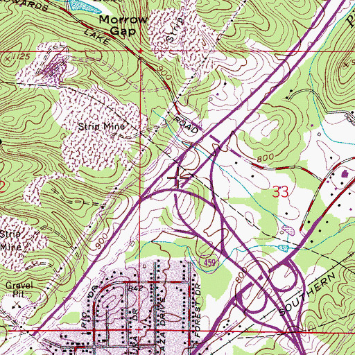 Topographic Map of Interchange 137, AL