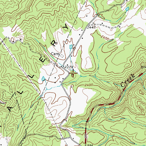 Topographic Map of Jordans Chapel, WV