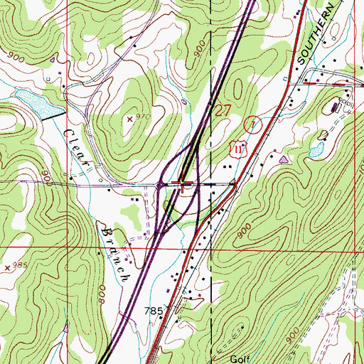 Topographic Map of Interchange 148, AL