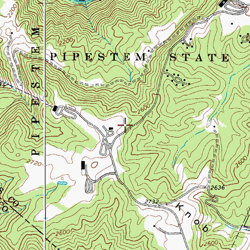 Topographic Map of Knob Ridge School (historical), WV