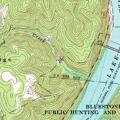 Topographic Map of Leatherwood School (historical), WV