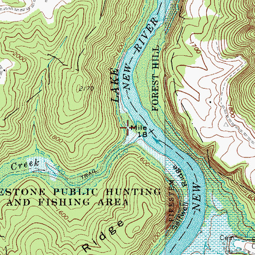 Topographic Map of Mercers Saltworks (historical), WV