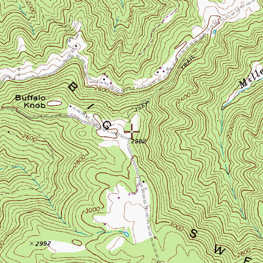 Topographic Map of Mountain View School (historical), WV