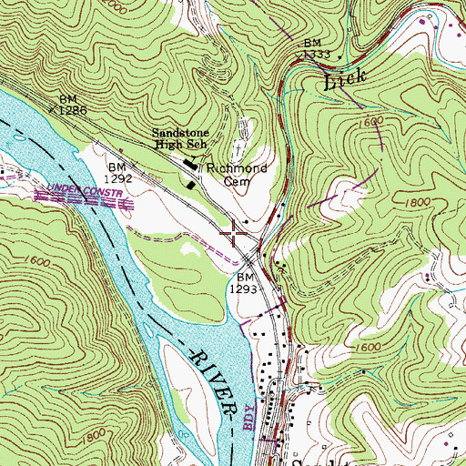 Topographic Map of New Richmond (historical), WV