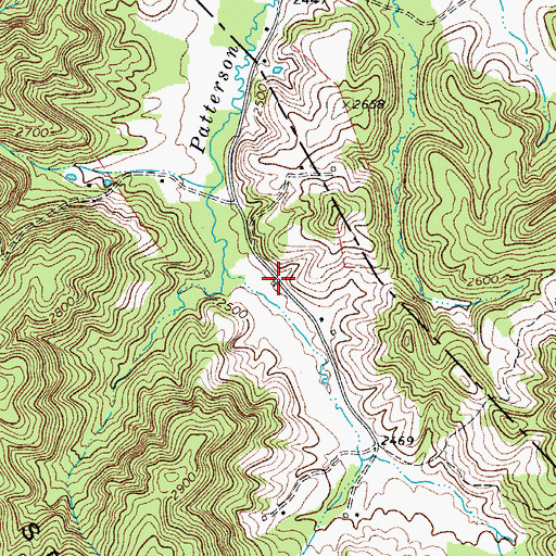 Topographic Map of Patterson Creek School (historical), WV