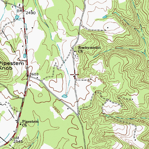 Topographic Map of Pipestem School (historical), WV