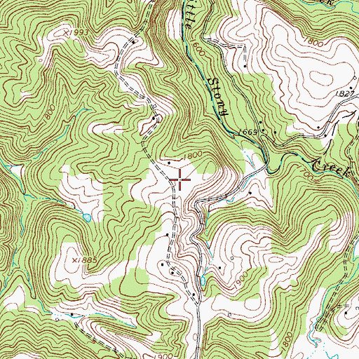 Topographic Map of Pleasant View School (historical), WV