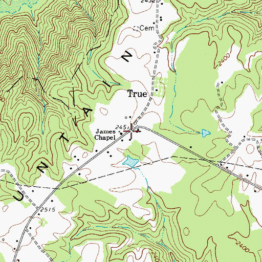 Topographic Map of Pleasant View School (historical), WV