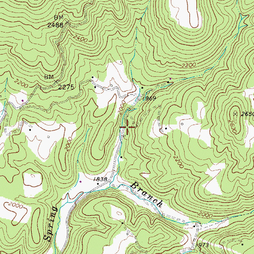 Topographic Map of Red Spring School (historical), WV
