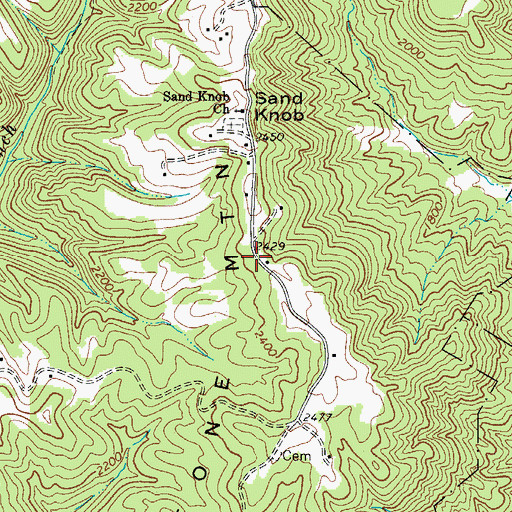 Topographic Map of Sand Knob School (historical), WV