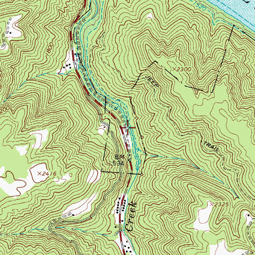Topographic Map of True School (historical), WV