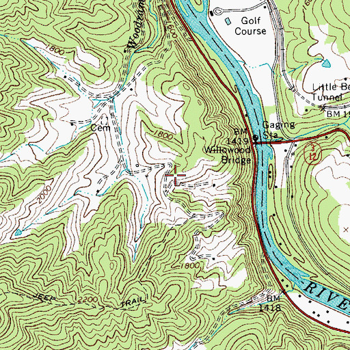 Topographic Map of Woodramtown School (historical), WV