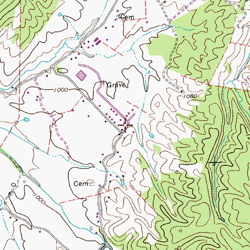 Topographic Map of Crites School (historical), WV