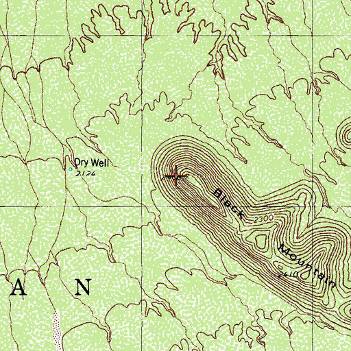 Topographic Map of Black Mountain, AZ