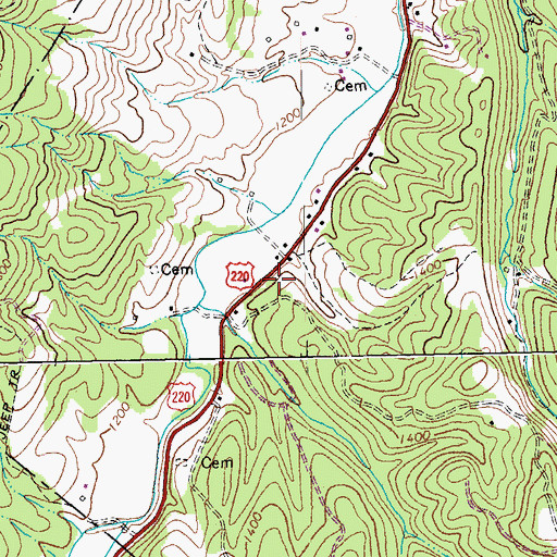 Topographic Map of Edgewood School (historical), WV