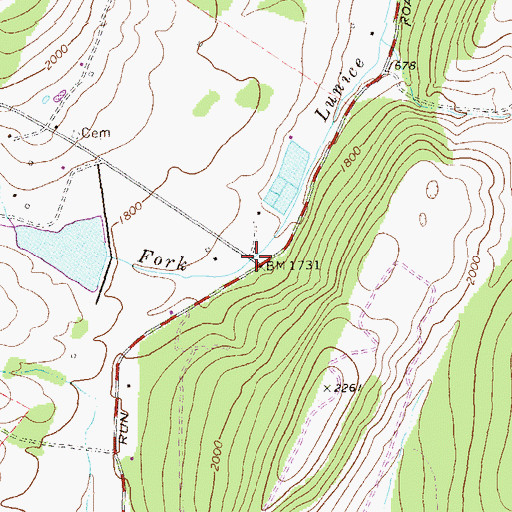 Topographic Map of Eureka School (historical), WV