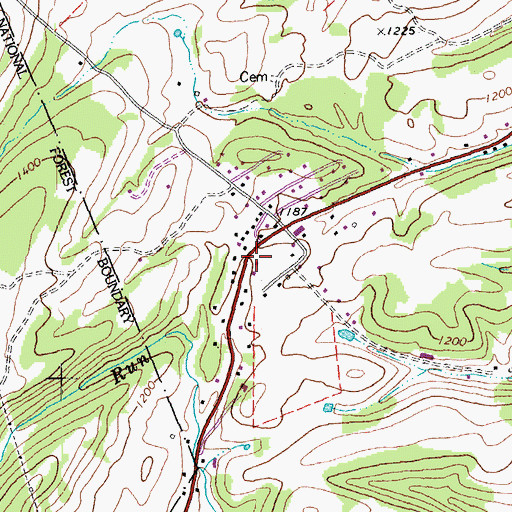 Topographic Map of Fairview School (historical), WV