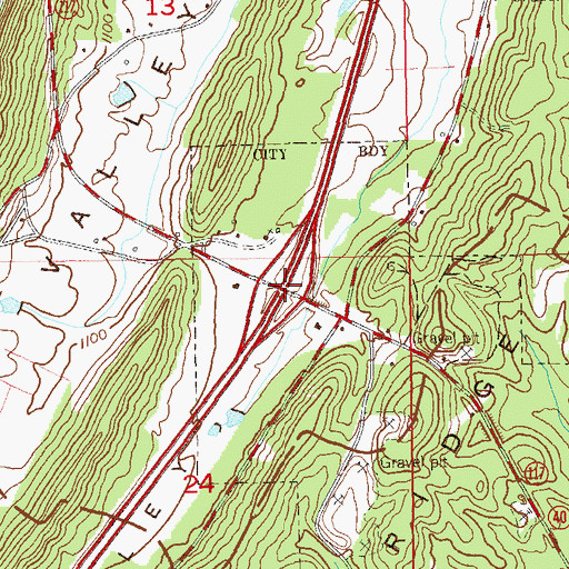 Topographic Map of Interchange 231, AL