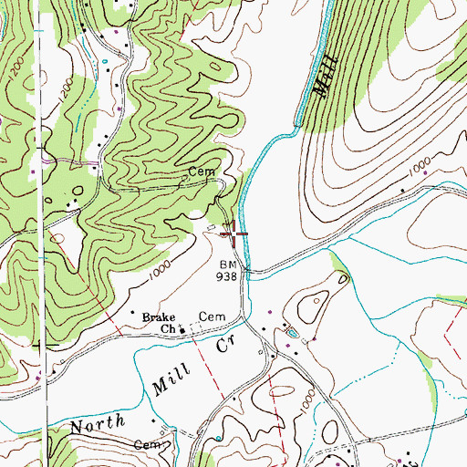 Topographic Map of Hiser (historical), WV