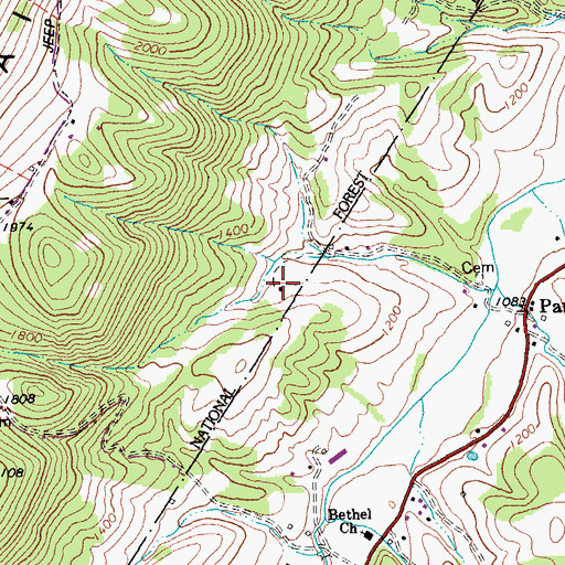 Topographic Map of Mountaindale School (historical), WV