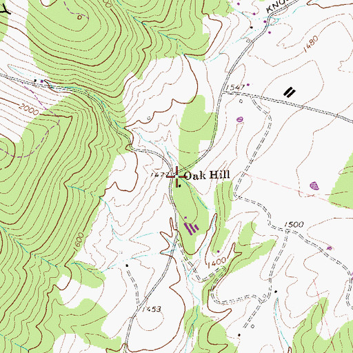 Topographic Map of Oak Hill School (historical), WV