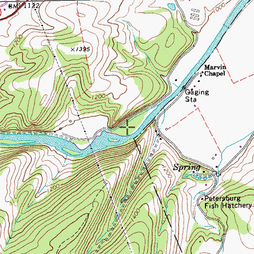 Topographic Map of Royal Glen Mill (historical), WV