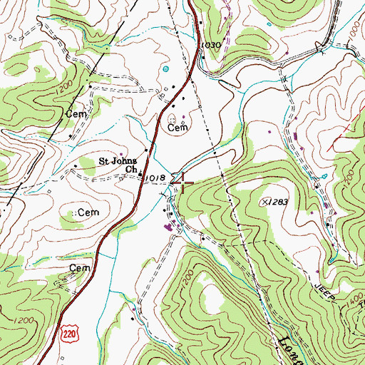 Topographic Map of Sites School (historical), WV