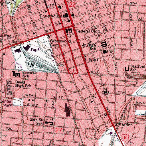 Topographic Map of Interchange 2, AL