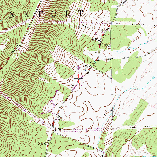 Topographic Map of Knobly School (historical), WV