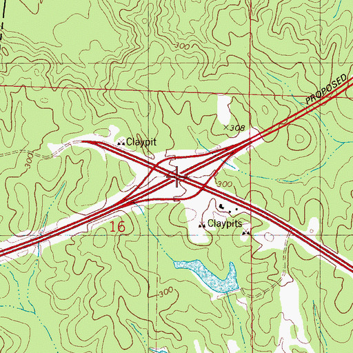 Topographic Map of Interchange 1, AL