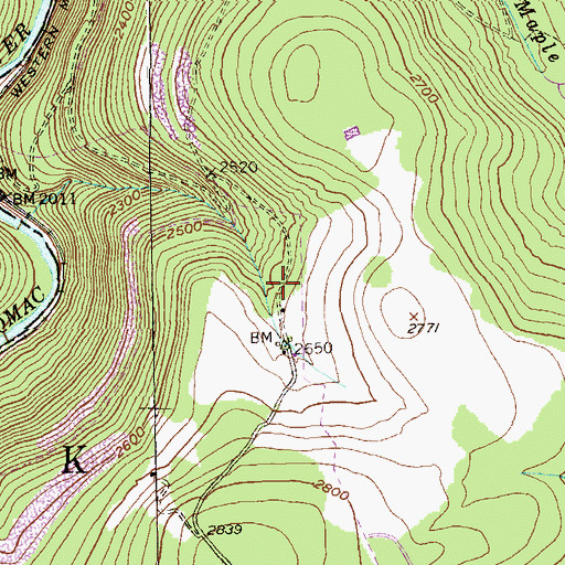 Topographic Map of Schell School (historical), WV