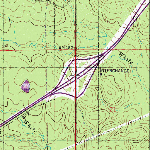 Topographic Map of Interchange 8, AL