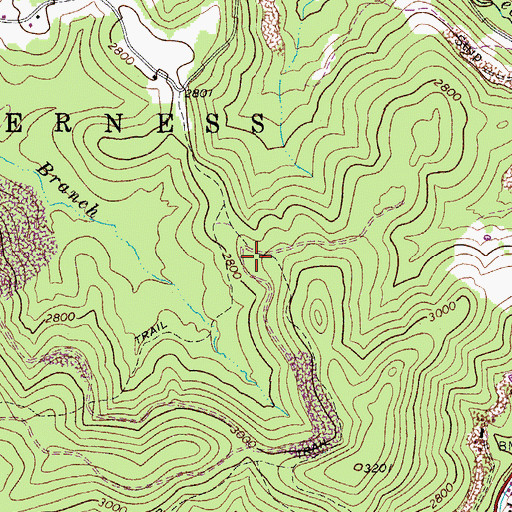Topographic Map of Bamboo School (historical), WV