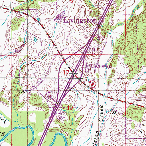 Topographic Map of Interchange 17, AL