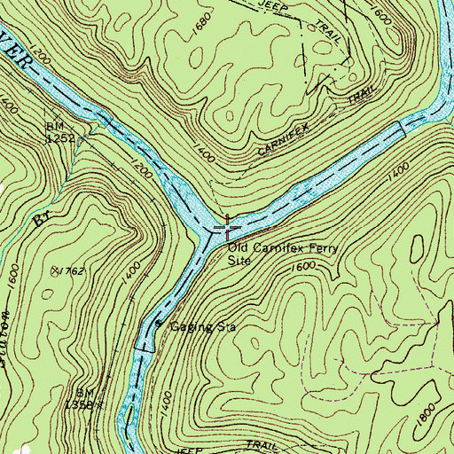 Topographic Map of Carnifex Ferry (historical), WV
