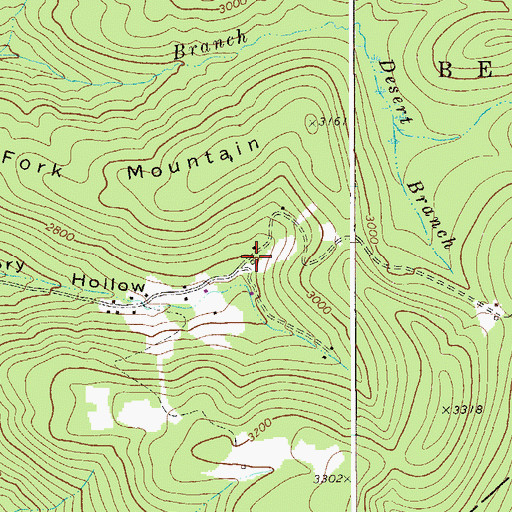 Topographic Map of Fork Mountain School (historical), WV