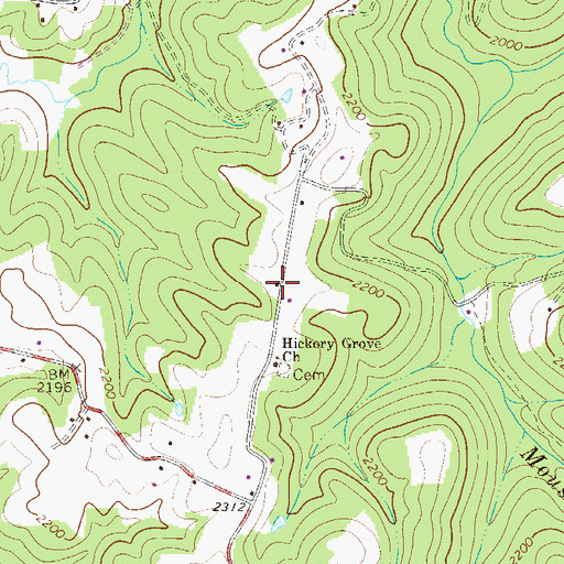 Topographic Map of Fowler Knob, WV