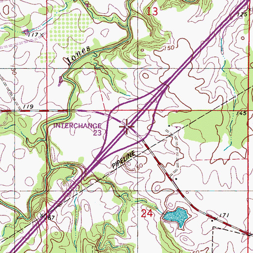 Topographic Map of Interchange 23, AL