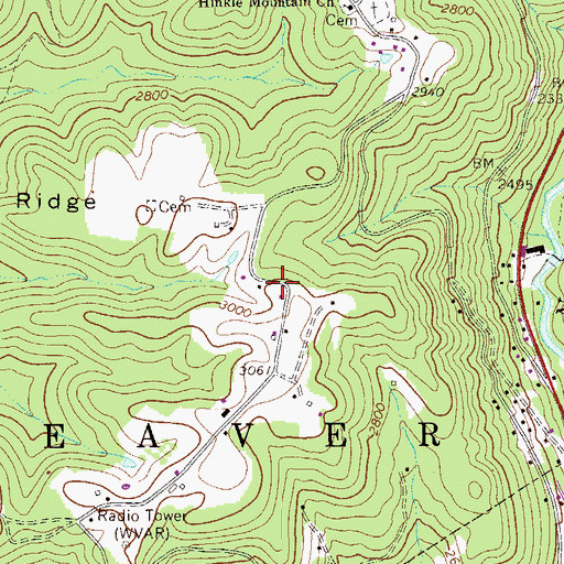 Topographic Map of Horse Ridge School (historical), WV