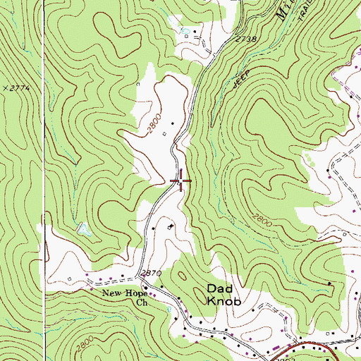 Topographic Map of Mount Hope School (historical), WV