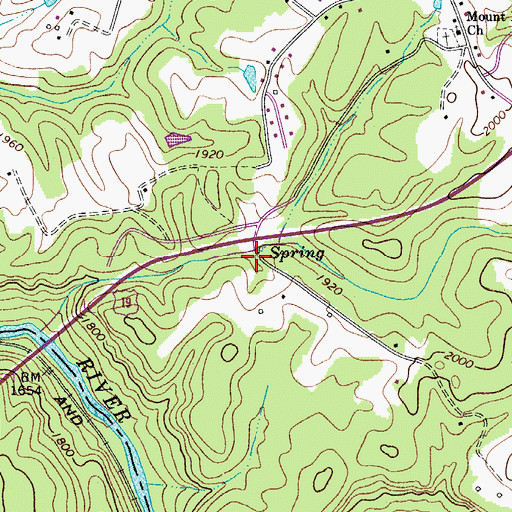 Topographic Map of Oak Grove School (historical), WV