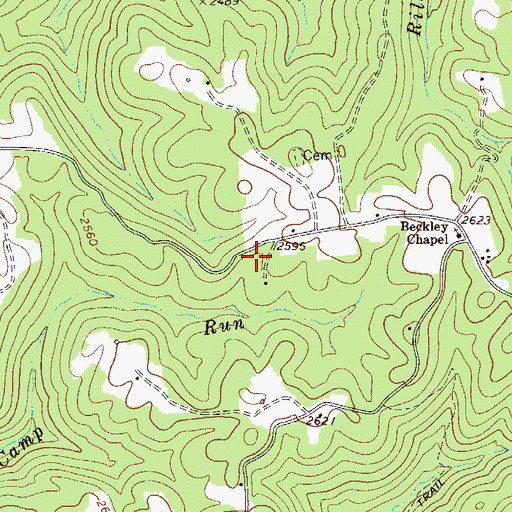 Topographic Map of Odell School (historical), WV