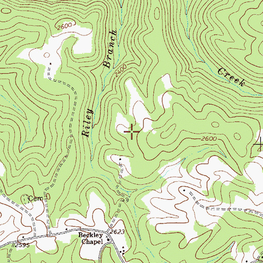 Topographic Map of Ophelia (historical), WV