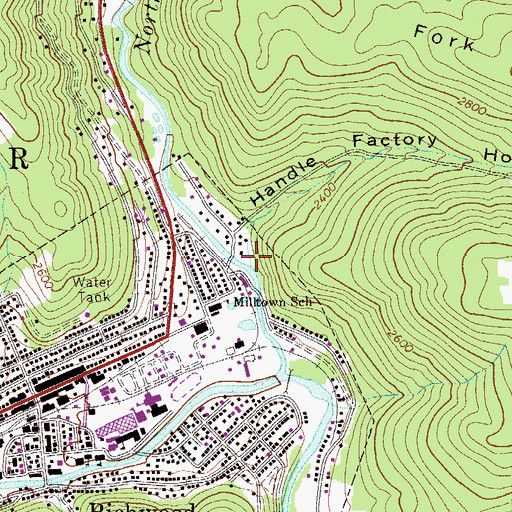 Topographic Map of Spencer Run, WV