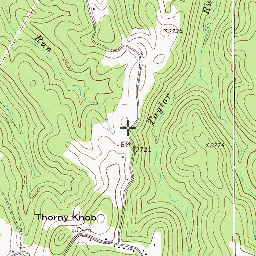 Topographic Map of Thorny Knob School (historical), WV